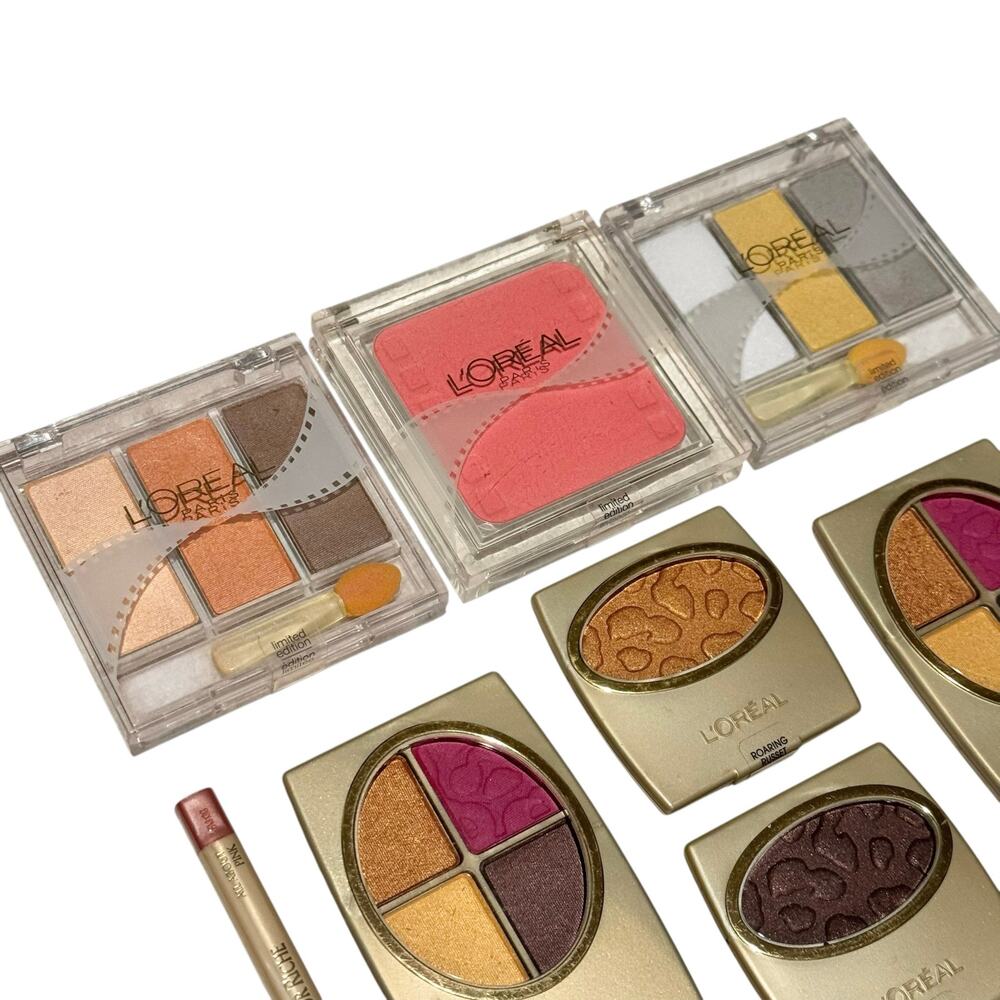 NEW Vintage L'Oreal Eye Makeup Bundle Of 13 - Palettes, Creme Shadows & Crayon - Picture 2 of 9